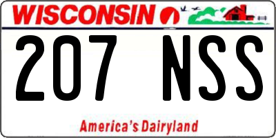 WI license plate 207NSS