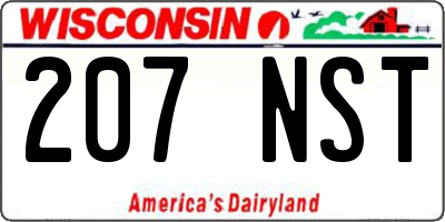 WI license plate 207NST