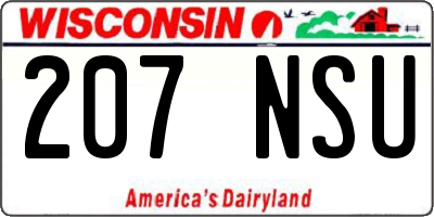 WI license plate 207NSU