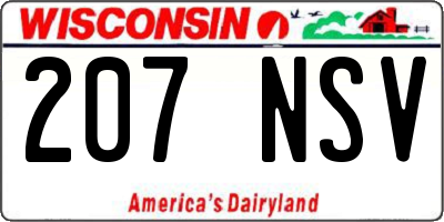 WI license plate 207NSV