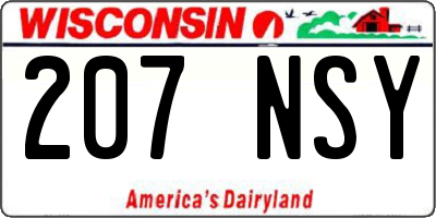 WI license plate 207NSY