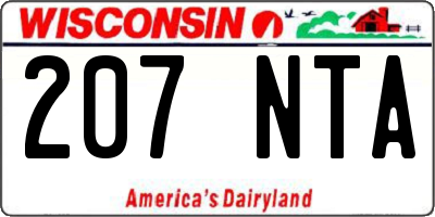WI license plate 207NTA