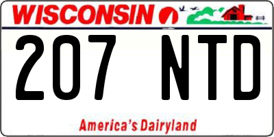 WI license plate 207NTD