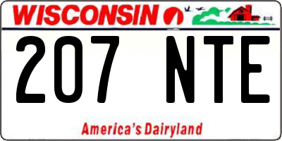 WI license plate 207NTE