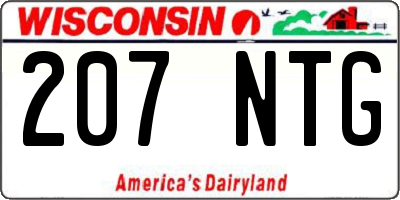WI license plate 207NTG