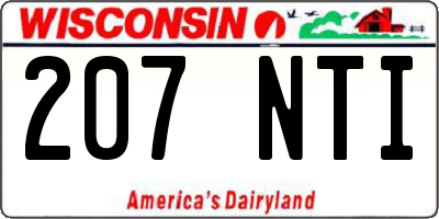 WI license plate 207NTI