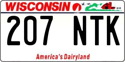 WI license plate 207NTK