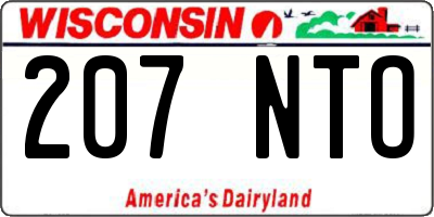 WI license plate 207NTO