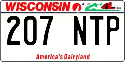 WI license plate 207NTP