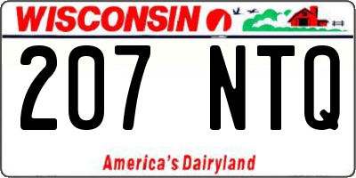 WI license plate 207NTQ