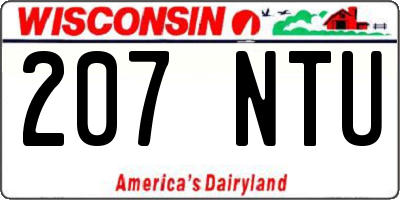 WI license plate 207NTU