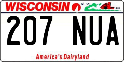 WI license plate 207NUA