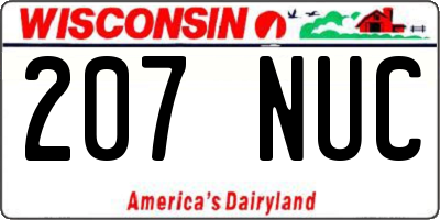 WI license plate 207NUC