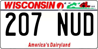 WI license plate 207NUD