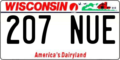 WI license plate 207NUE