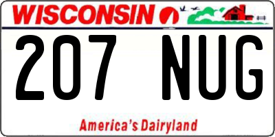 WI license plate 207NUG