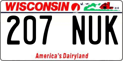 WI license plate 207NUK