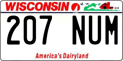 WI license plate 207NUM