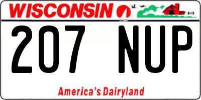 WI license plate 207NUP