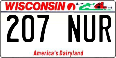 WI license plate 207NUR