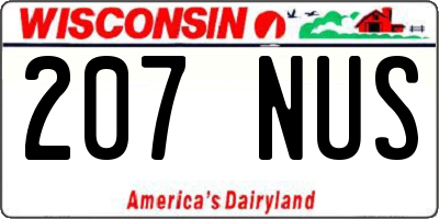 WI license plate 207NUS