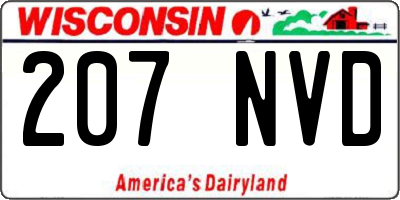 WI license plate 207NVD