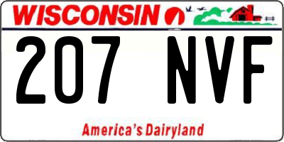 WI license plate 207NVF