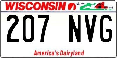 WI license plate 207NVG