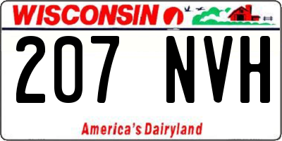 WI license plate 207NVH