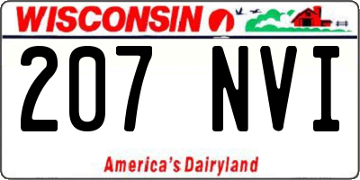 WI license plate 207NVI