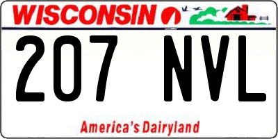 WI license plate 207NVL