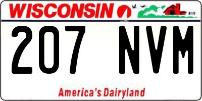 WI license plate 207NVM