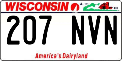 WI license plate 207NVN