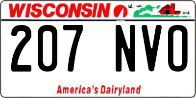 WI license plate 207NVO