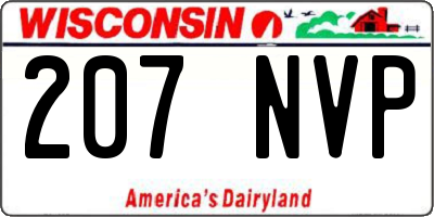 WI license plate 207NVP