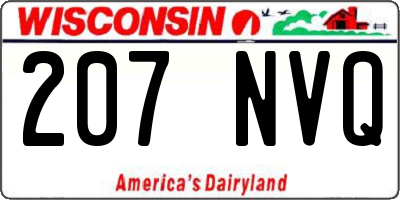 WI license plate 207NVQ