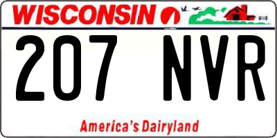 WI license plate 207NVR