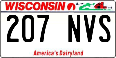 WI license plate 207NVS