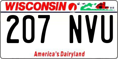 WI license plate 207NVU