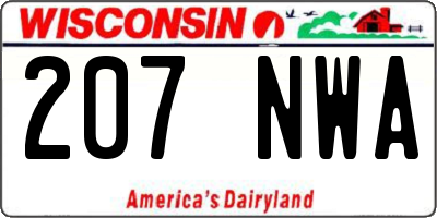 WI license plate 207NWA
