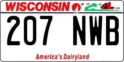 WI license plate 207NWB