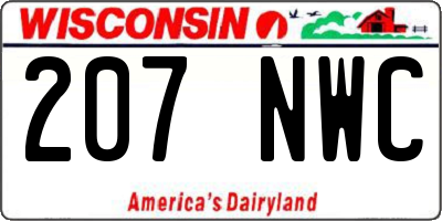 WI license plate 207NWC