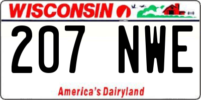 WI license plate 207NWE