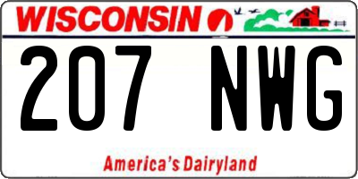 WI license plate 207NWG