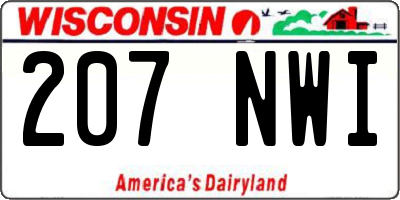 WI license plate 207NWI