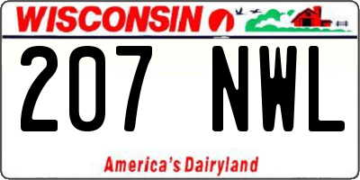 WI license plate 207NWL