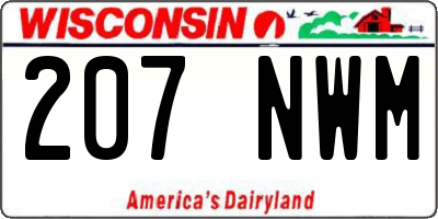 WI license plate 207NWM