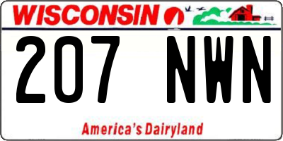 WI license plate 207NWN