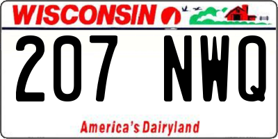 WI license plate 207NWQ