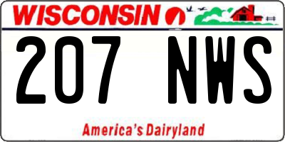 WI license plate 207NWS